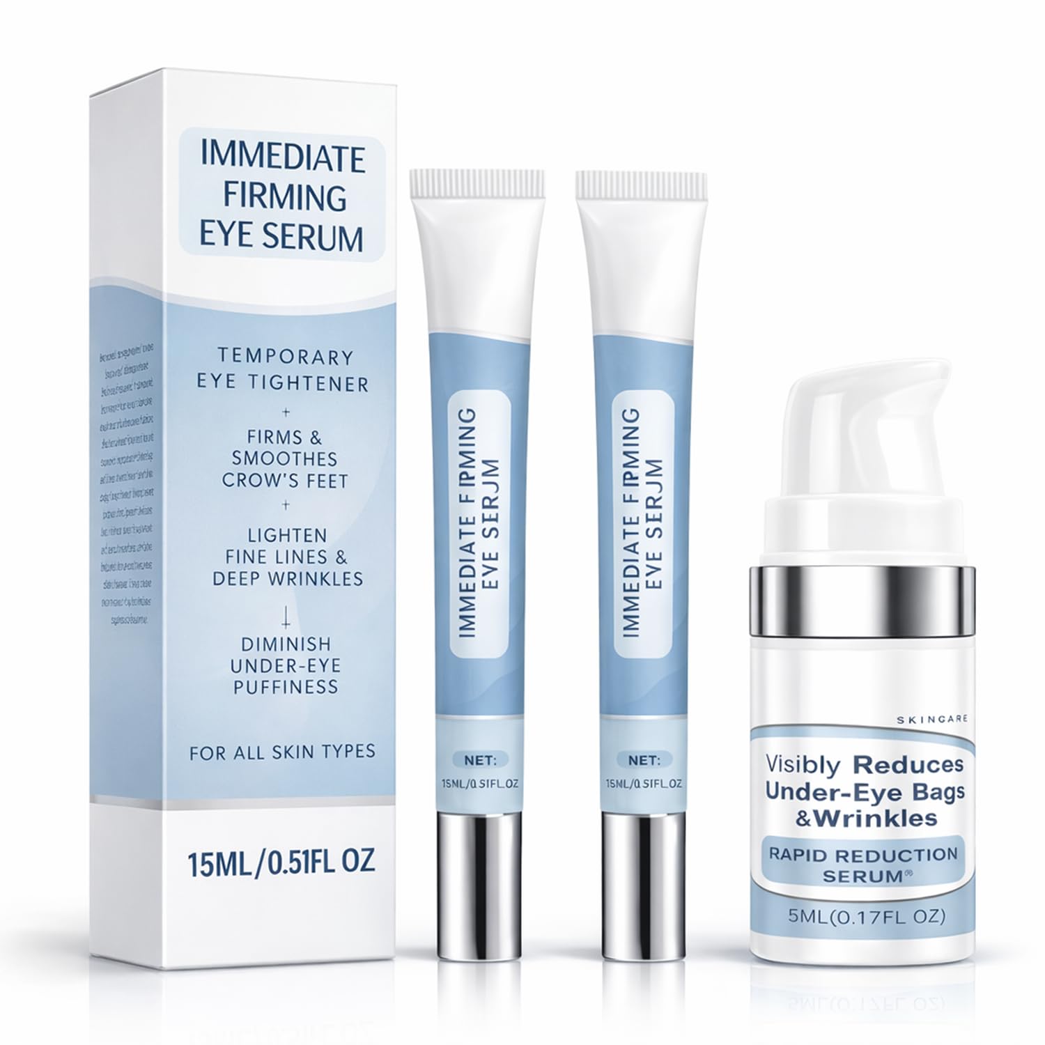 Instant Firming Eye Serum,Under Eye Cream Visibly Reduces Under-Eye Bags，Crow's Feet Instantly, Dark Circles,Wrinkle Filler,Daily Use Skincare Collection,Travel-Friendly Eye Cream