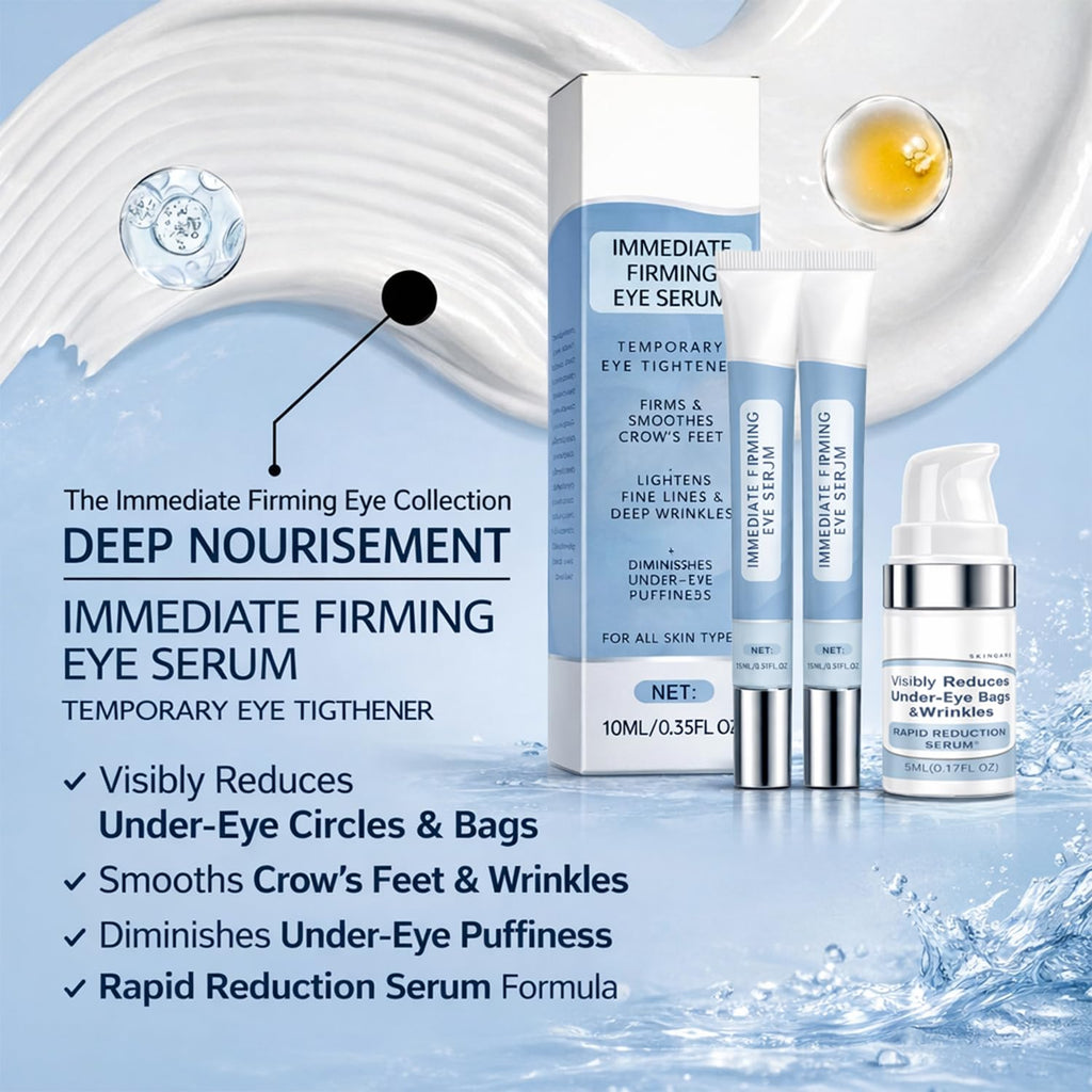 Instant Firming Eye Serum,Under Eye Cream Visibly Reduces Under-Eye Bags，Crow's Feet Instantly, Dark Circles,Wrinkle Filler,Daily Use Skincare Collection,Travel-Friendly Eye Cream