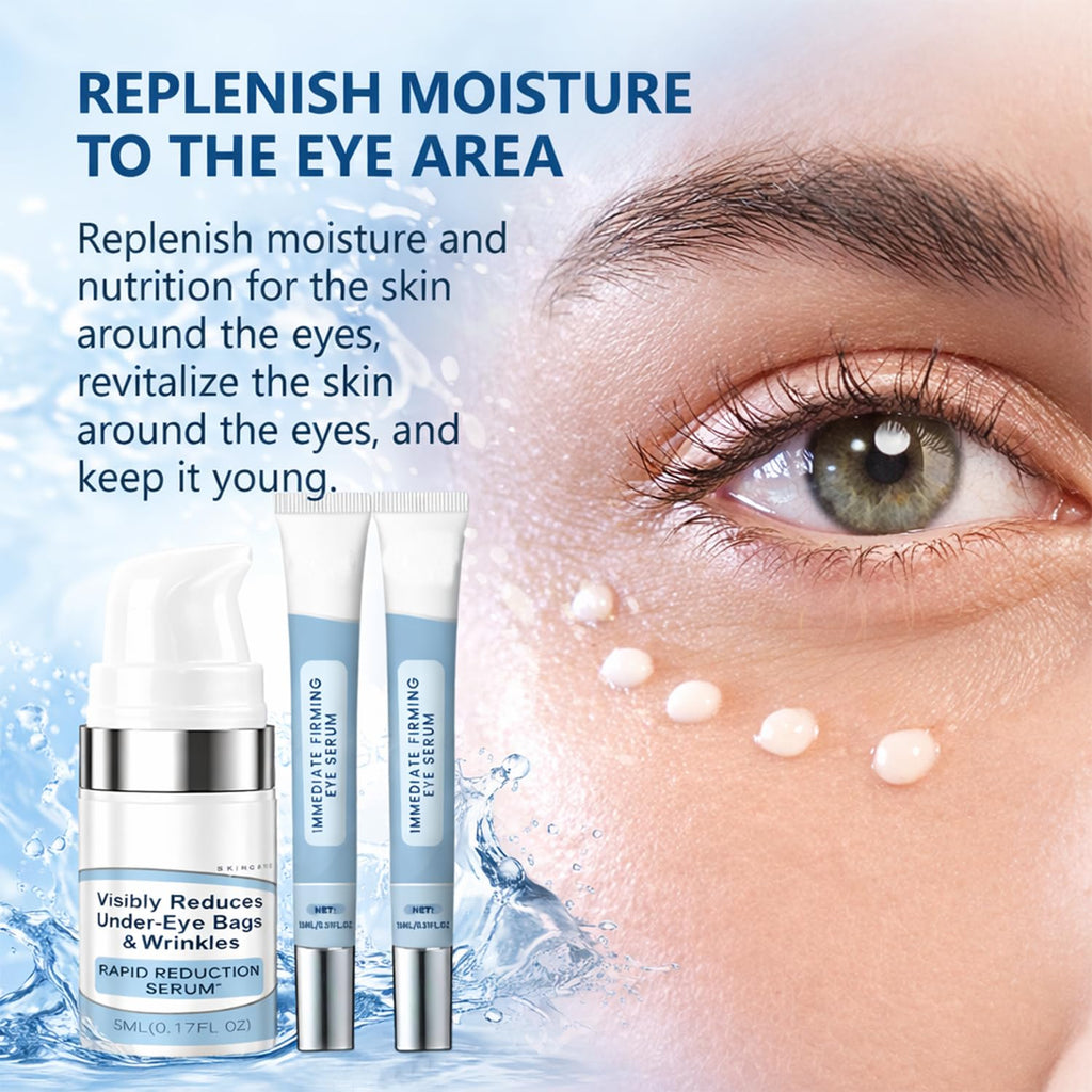 Instant Firming Eye Serum,Under Eye Cream Visibly Reduces Under-Eye Bags，Crow's Feet Instantly, Dark Circles,Wrinkle Filler,Daily Use Skincare Collection,Travel-Friendly Eye Cream